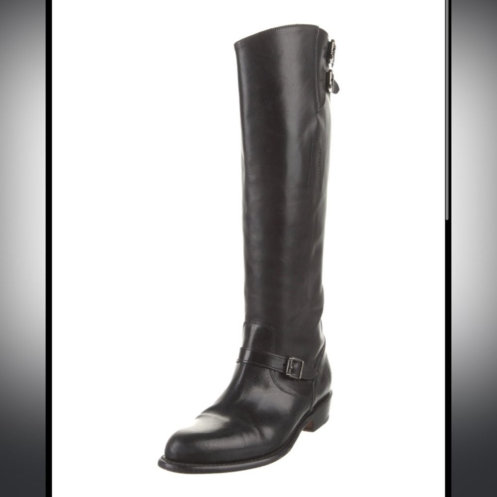 FRYE Limited Edition Black GoodYear Welt Leather Riding Boots SZ 7 *GREAT COND*